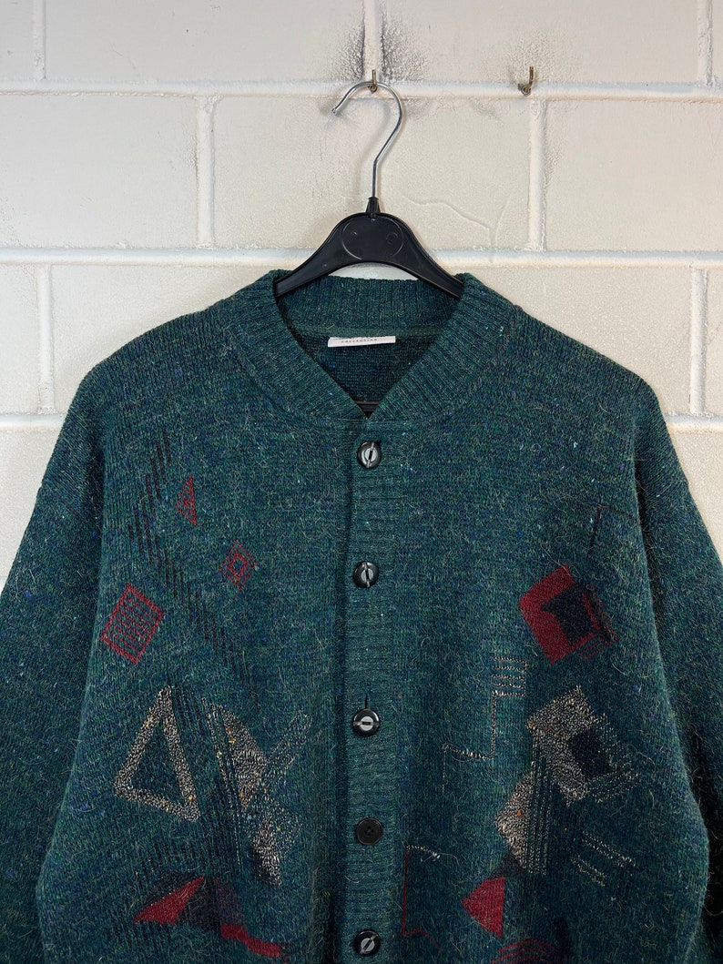 Vintage Cardigan Size M crazy pattern Knit Jacket 80s 90s Bild 6