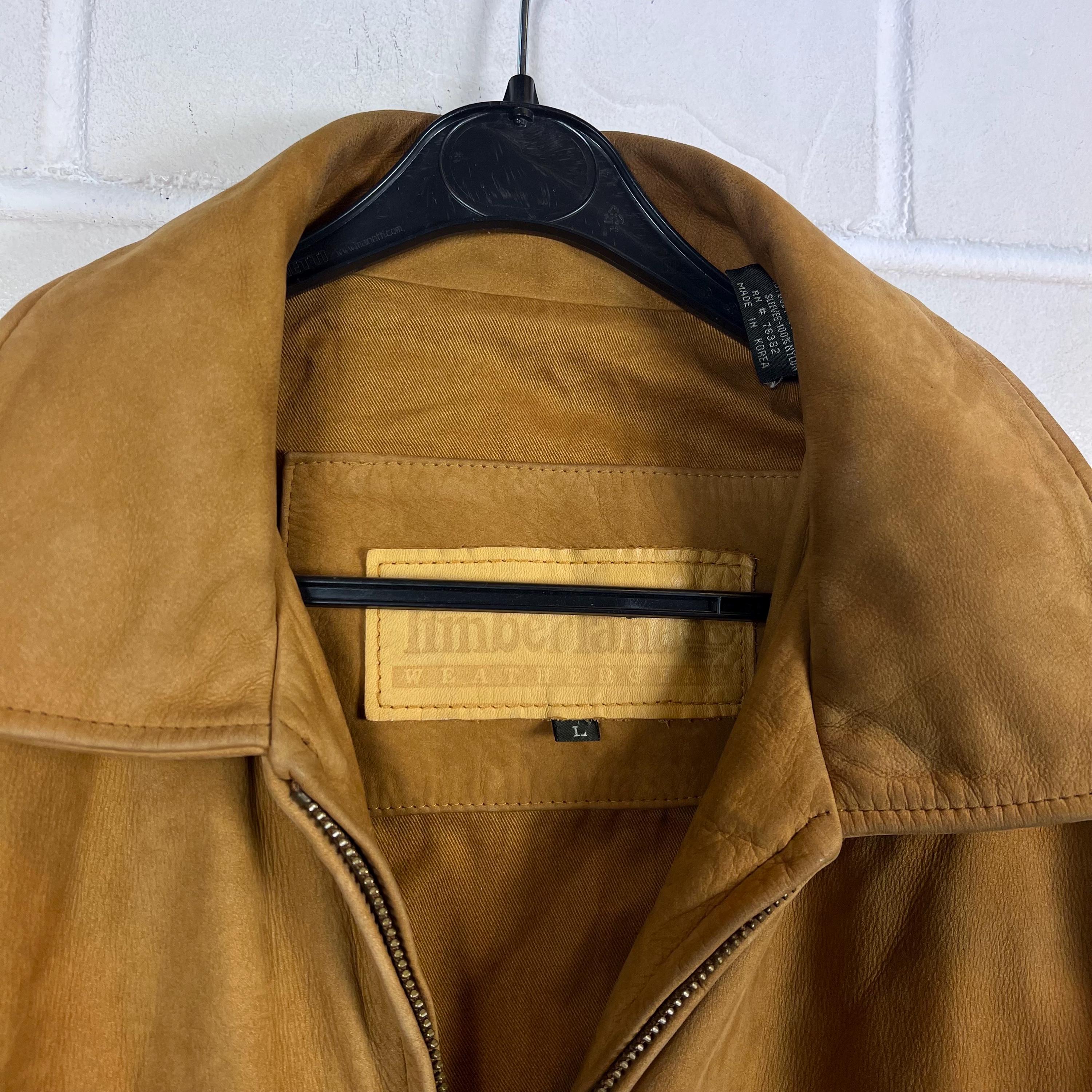 Vintage Timberland Leather Jacket Size L - XL Leather Jacket