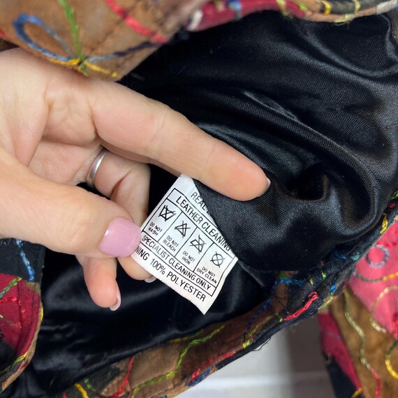 Vintage Patchwork Suede Leather Jacket – Cropped … - image 7