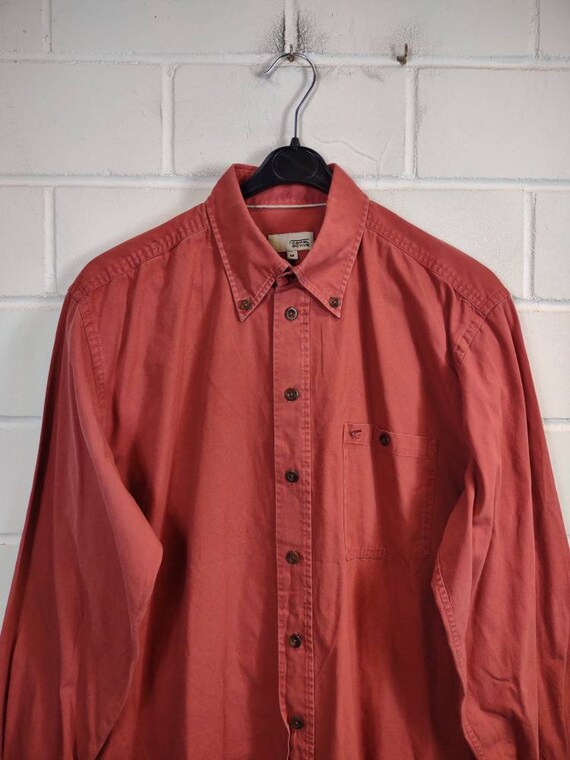 Vintage Camel Size M - L Cotton Shirt Shirt long … - image 5