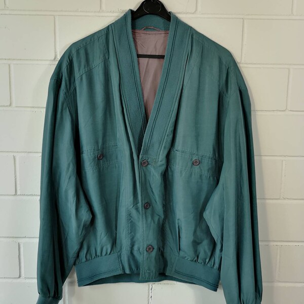 Vintage Silk Bomber Jacket Jacket Blouson 80s 90s Size L