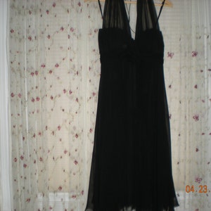 Vintage Rickie Freeman Teri Jon Black Sleeveless Sheer Overlay Empire Waist Cocktail Dress Size 8/empire dress/teri jon