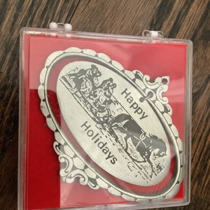 Pewter Christmas Ornament 1990 First Edition Seasonings Greetings Made in the USA by Old Forge metals Inc/pewter ornaments