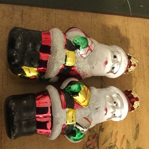 Vintage Christmas Ornament Mercury Glass Set 2 Santa Claus Presents Sack/czechoslovakia ornaments/christmas