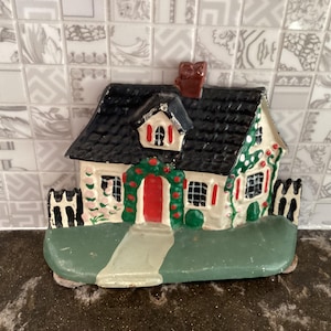 Antique cast iron victorian figural christmas cottage door stop/cast iron door stops taiwan