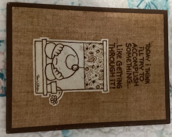 Vintage Ziggy Plaque: Tom Wilson Cartoon Art