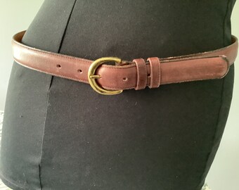 Leather Island Men's Belt by Bill Lavin Brass Studs Brown size 44