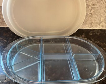 vintage tupperware large preludio divided appetizer serving tray