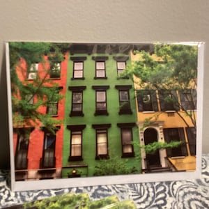 estúdio manhattan arte e design cidade de nova york cartão de felicitações em branco brownstones/cartões de felicitações cidade de nova york/arte cidade de nova york
