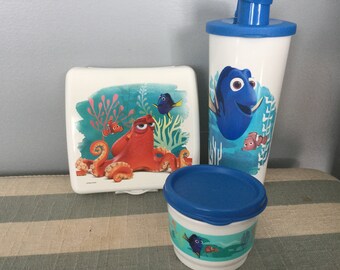 TUPPERWARE FINDING DORY LUNCH SET NEMO SANDWICH KEEPER SNACK CUP TUMBLER FISH