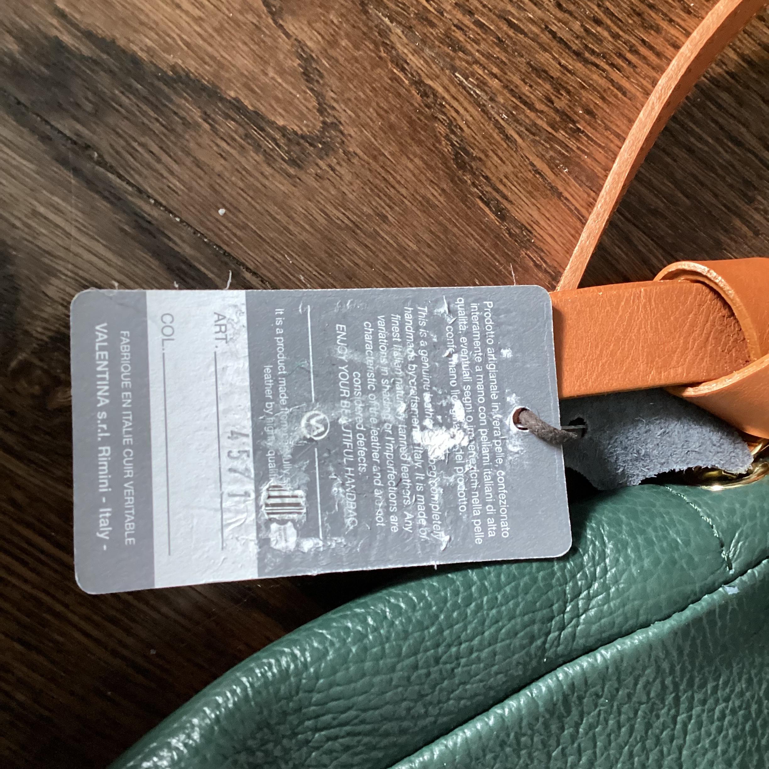Valentina Teal Green Pebbled Leather Shoulder Bag Valentina Italian Pebbled Leather Sling Bag Backpack Purse  main image 2