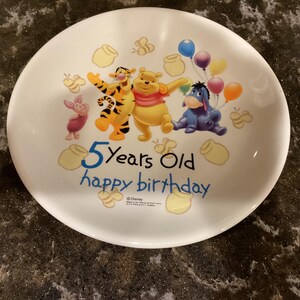 Disney Pooh Geburtstag Teller für 5 Jahre alte Anime Japan / Sammler Walt Disney selten
