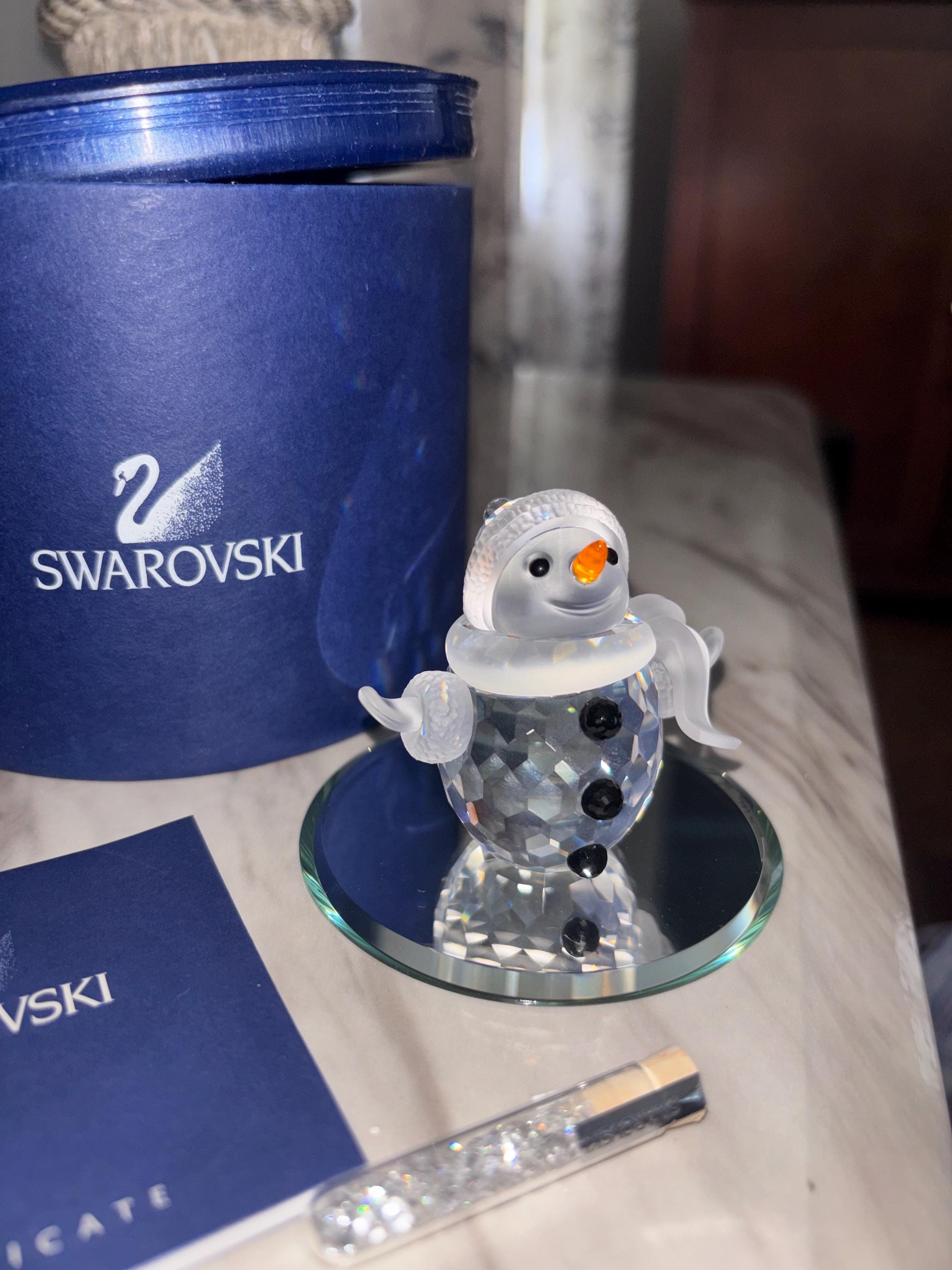 Swarovski Figurines Snowman - Etsy
