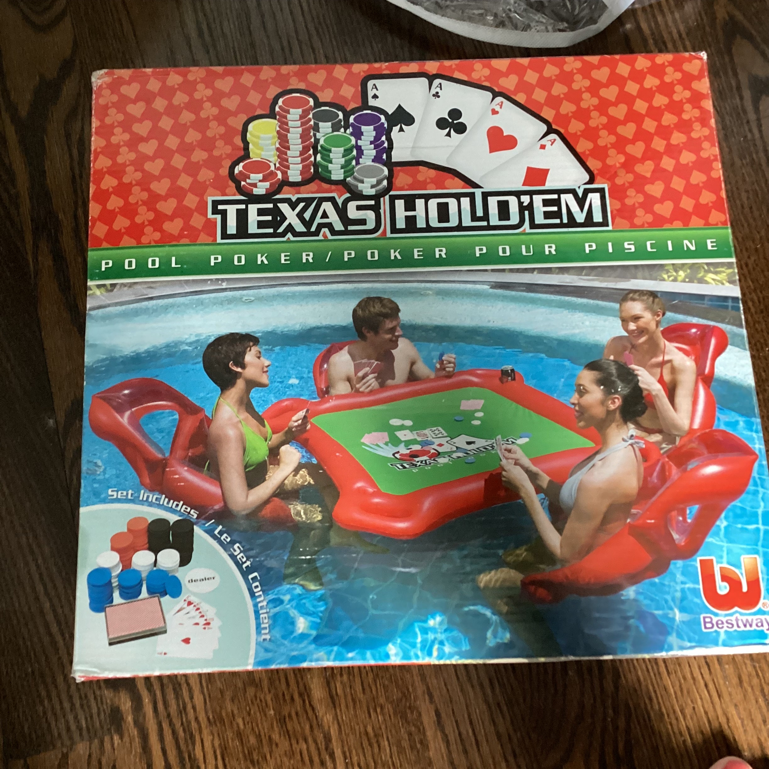 Camping Games 3-Piece Inflatable Poker Table And Chairs With