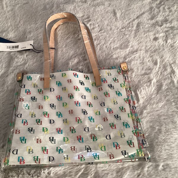 Dooney Bourke Medium Shopper Tote Handbag/Clear IT Medium Shopper School Beach Bag Purse Tote