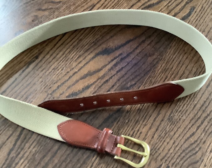 Coach Mens Belt Canvas Leather Brass 3960 Costa Rica Size 36/coach