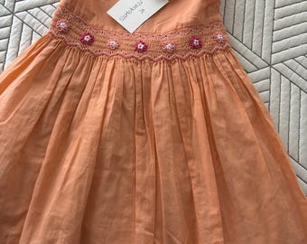 Malvi & Co Boutique Handsmockad Spädbarnsklänning 24 månader