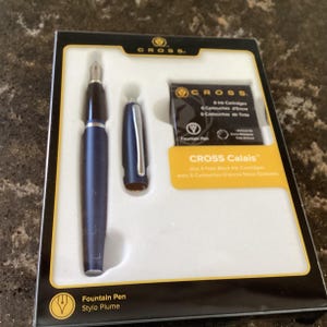 Cross Calais Matte Black Fountain Pen Medium NIB – Gift At0116–14 Ms