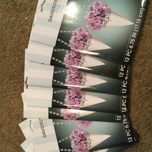 David Tutera Bridal Collection 96 Decorative Paper Cones/ Bridal Decor/Wedding Decor/Shower Decor