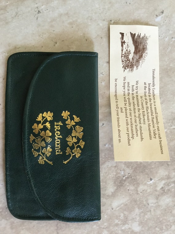 Patricks Day Long Wallets PU Leather Zipper Irish Green Clover Heart St