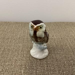 Goebel Owl Figurine with Original Silver Label 3&quot; Tall Germany