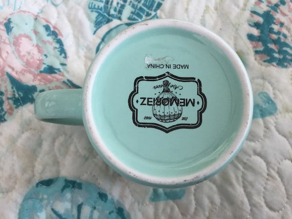 Memoriez sind Forever Bourbon Street New Orleans Louisiana Kaffeetasse Tasse Souvenir Mint Grün Neu