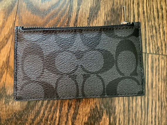 Coach Zip Card Case In Signature Canvas