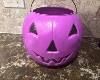 Halloween Jack O Lantern Purple Candy Pail Candy Bucket General