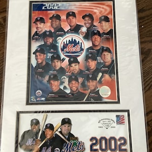 New York Mets 2002 Matted Team Collage 40th Anniversary MLB Collectibles/Baseball
