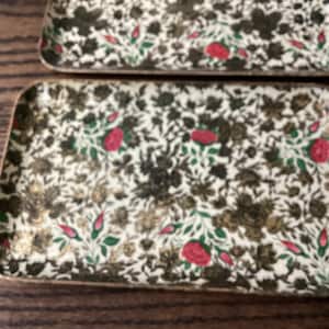 vintage highmount quality alcohol proof paper Mache tip trays set of four japan