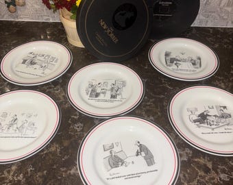 The New Yorker Cartoon Cheese Plates Set of 6 Novelty dinnerware collection