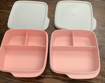Tupperware Lunch-It Divided Container! Pink, white, 7503D-3/tuppeware pink