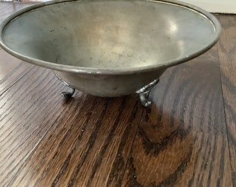 Antique Christmas Decor Antique Pewter Footed Bowl Wood /& Sons Boston N.G Large Antique Pewter Bowl Antique Halloween Decor