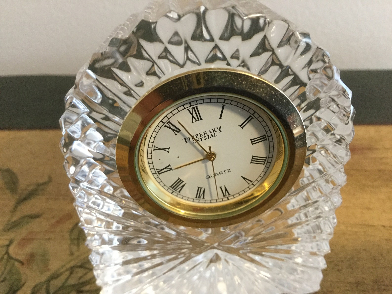 Tipperary crystal quartz desk clock/crystal/irish clock Etsy