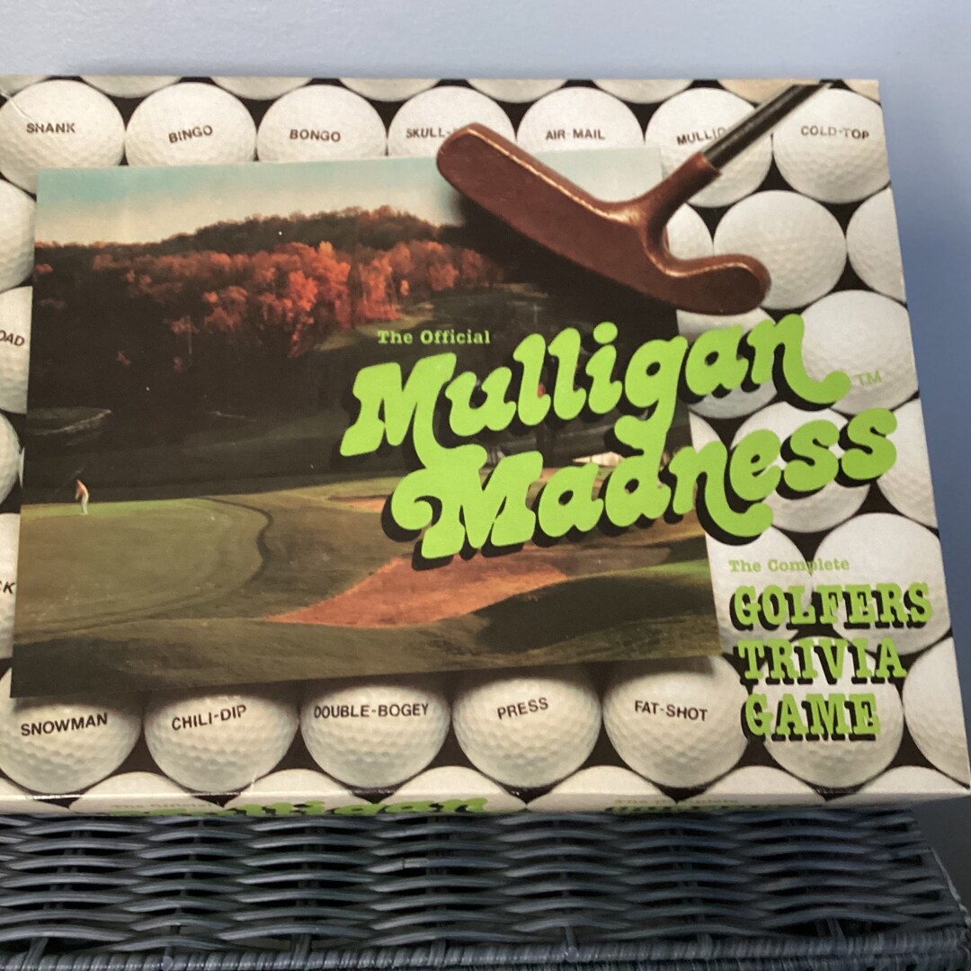 Vintage official Mulligan Madness Complete Golfers Trivia Game. 1986