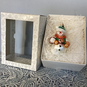 Retired Nordstrom Exclusive Ornament Snowman Hand Blown Glass Poland Christmas ornaments