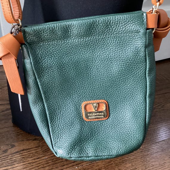 Vintage Valentina Pebble Leather Convertible Teal Brown Made in Italy Good Valentina Backpacks for Women for sale | eBay main image 3