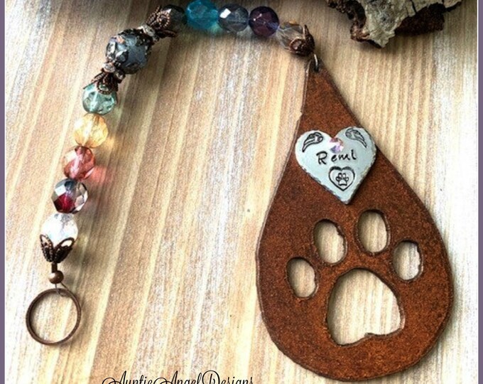 Stamped Rainbow Bridge Teardrop Memorial Ornament, Rainbow Bridge Pet ...