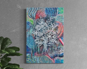 Abstract flower bouquet original painting