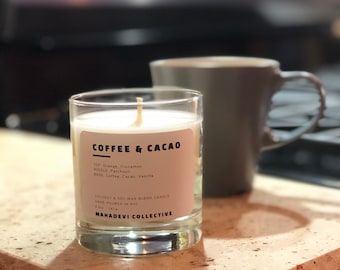 COFFEE & CACAO CANDLE | All Natural Coconut-Soy Wax | Coffee Bean + Cacao