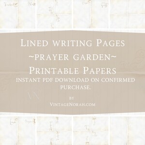 Prayer Garden Lined Journal Pages: Printable Scrapbooking Paper (PDF)