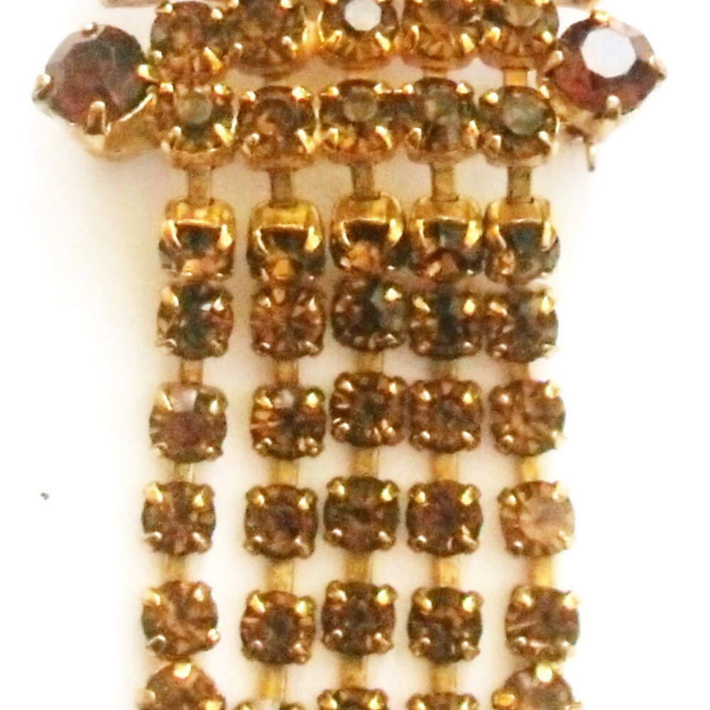 Vintage Brooch. Topaz rhinestone faceted. image 0