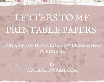 Journal Pages ~ Letters to me.  Printable, pdf, papercraft/ journals. Flower, post box theme.