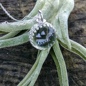 Pools of Light Pendant: 14mm, Victorian Sterling Silver Clear Quartz Necklace