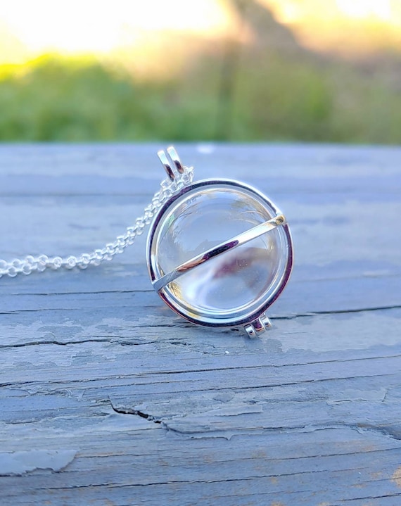 Pools of Light Extra Large Crystal Ball Necklace Quartz Crystal Pools of Light Necklace Removable Quartz Crystal Ball Sterling Silver Etsy