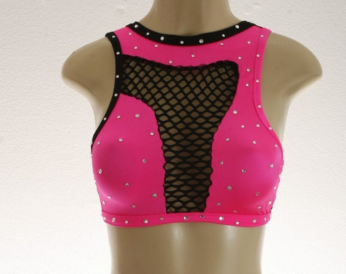Exotic Dancewear Hot Pink and Net 3 Piece Set Etsy