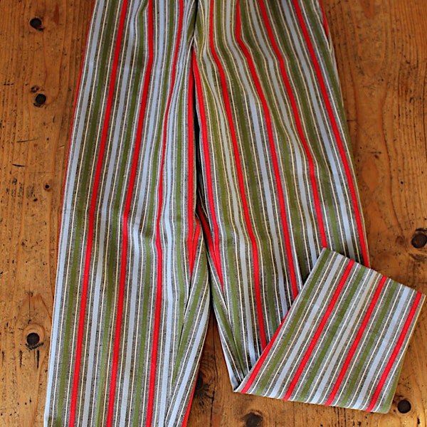 Pantalon en coton à rayures des années 60 - Stock ancien neuf - Taille 12 ans