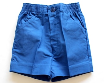 Short en coton bleu des années 50/60 - Stock ancien neuf - Taille 10 ans