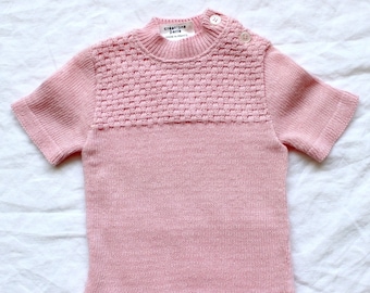 Haut en tricot rose clair - Stock Neuf - Taille 9/12 et 18 mois