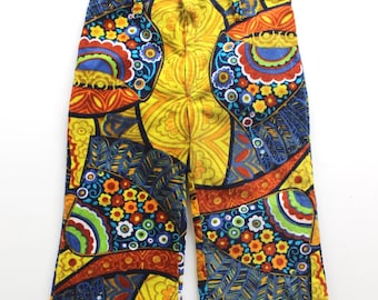 On hold - Vintage 70's flared patterned corduroy pants - French new old stock - Size 4 years